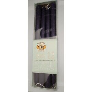 Mole Hollow 12" Taper Candles Plum Purple Box Set of 4 Unscented Made in USA